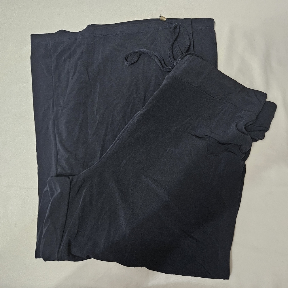 Jones New York Y2k Navy Stretch Gaucho Flare Leg Cropped Pants Size Large!